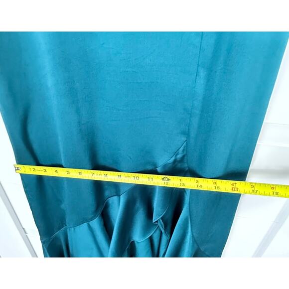 Express Teal Ruffle Hi-Low Maxi Dress Size 4 Formal Cocktail Party Preowned - Picture 11 of 12